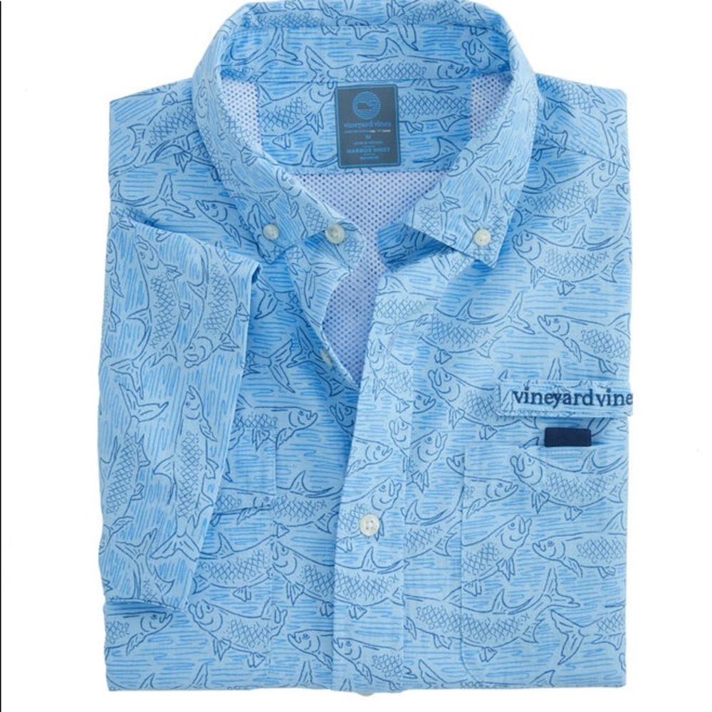 Tarpon Sketch Short Sleeve Harbor Shirt